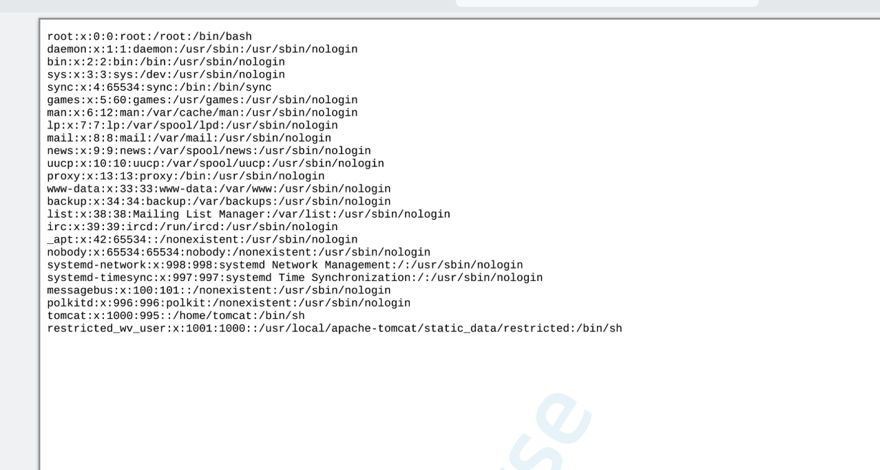 A PDF showing the contents of /etc/passwd